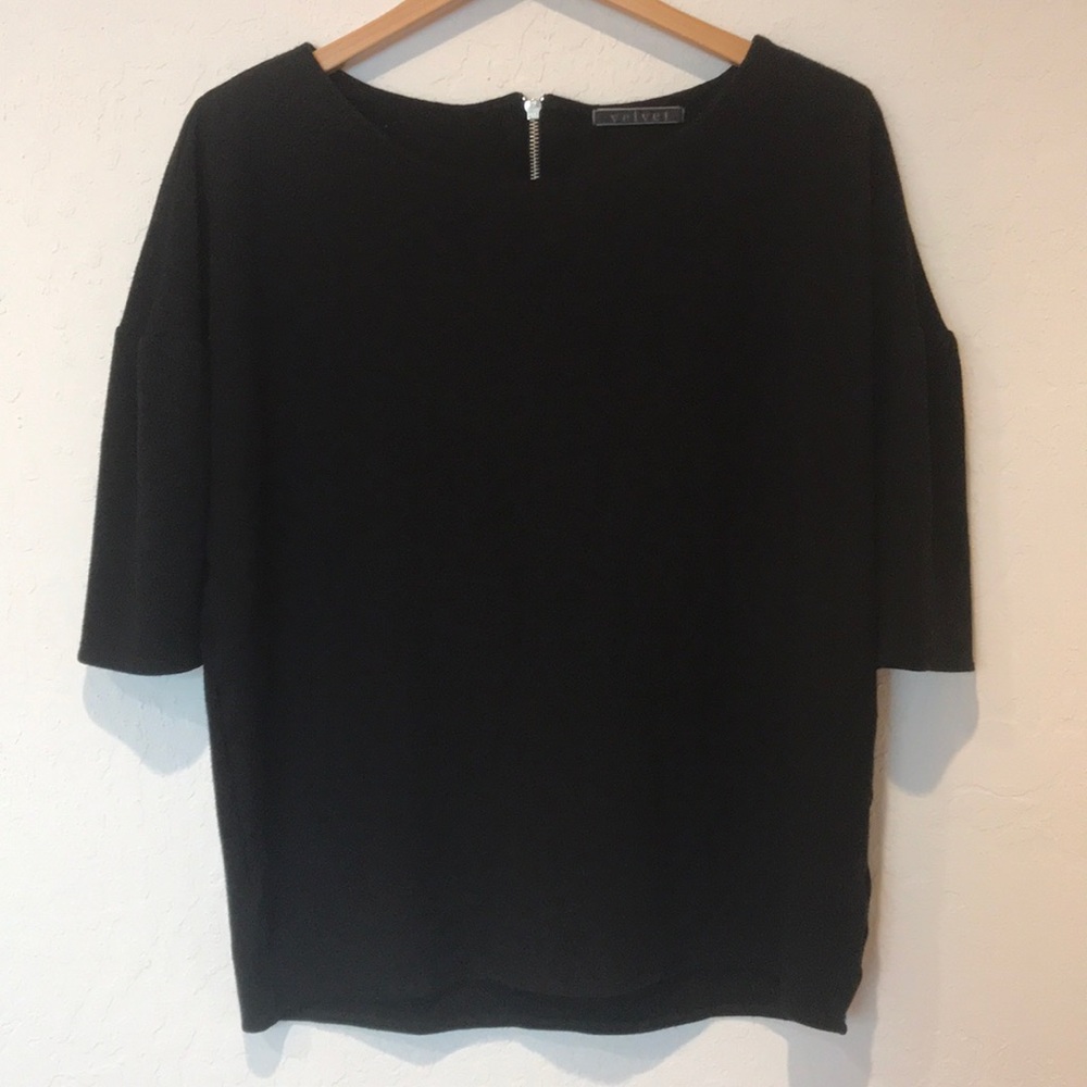 velvet by Graham and Spencer Heavyweight Black Top